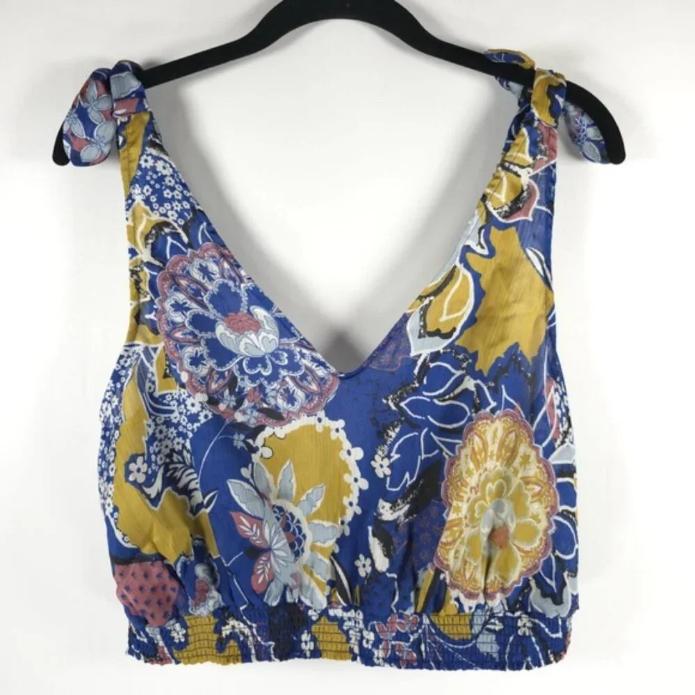 NWT FREE PEOPLE Ocean Combo Weekend in‎ Montauk Cropped Tank Top OB1338373 Sz M